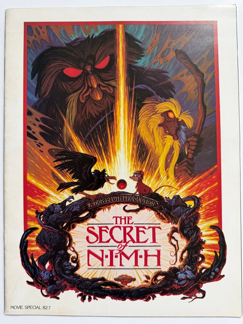 1982 The Secret of Nimh Movie Program John Carradine, Dom DeLuise, Hollywood